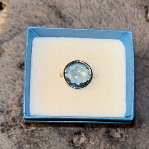 Touchstone Crystal Pale Blue Faceted Ring